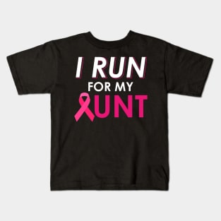 I Run For My Aunt Walk Breast Cancer Awareness Kids T-Shirt